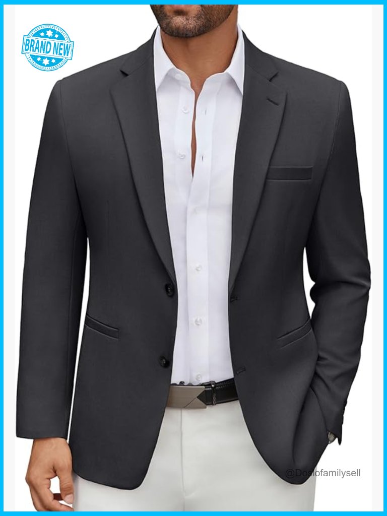 Lightweight Sport Coat Regular Fit Classic Blazer Two Button Casual Business